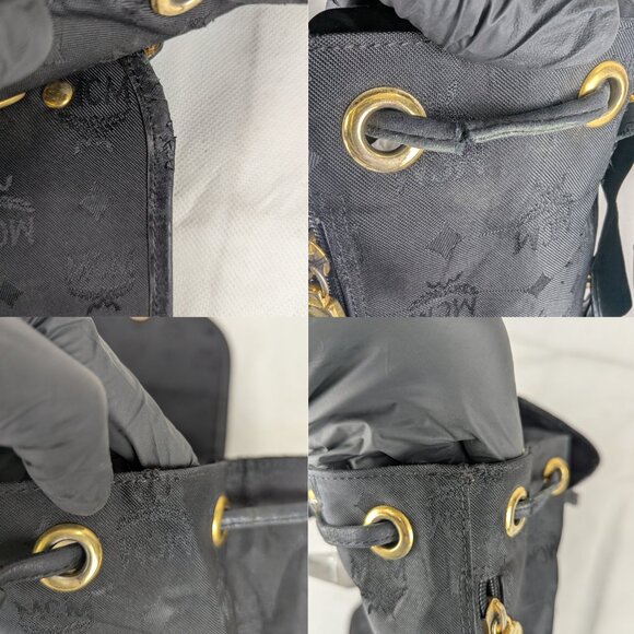 Vintage MCM Visetos Monogram Black Drawstring Nylon Backpack . main image 15